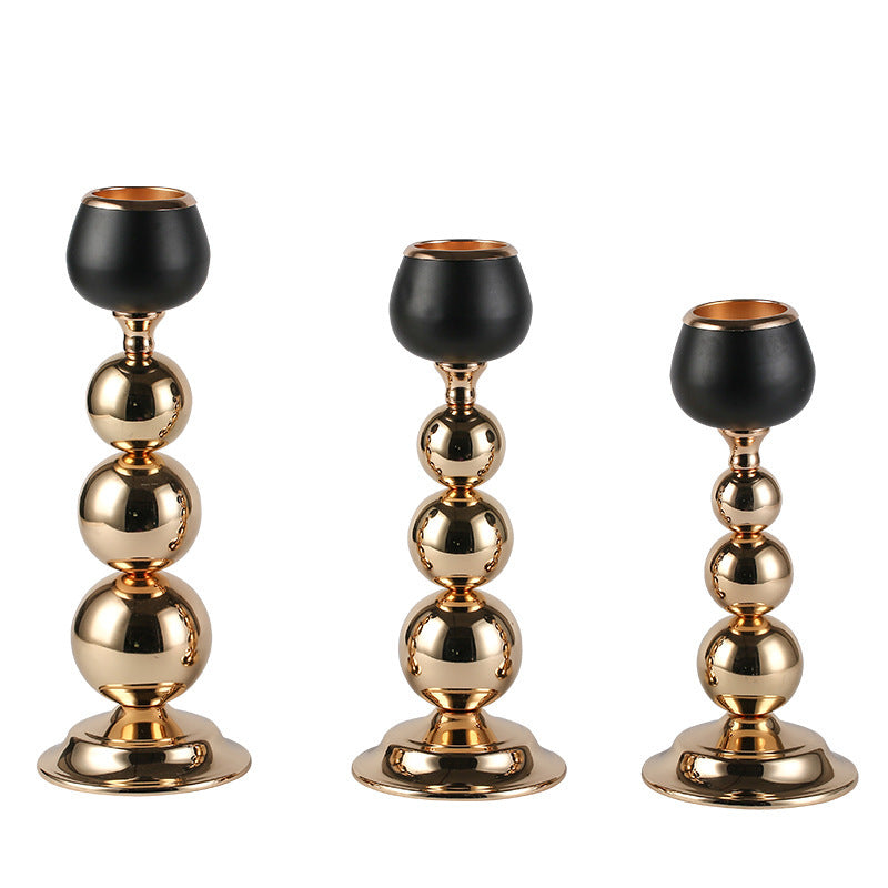 Candle Holder Iron Art Electroplating Spray Paint Black Plus Gold Ornaments, candle holder, candle stick holder, glass candle holder, iron candle holder, wicker candle holder 2 piece set, candle holders, candlesticks, candle sticks, Luxury candles holders, taper candle holders, candlestick holder, Wooden Candlestick Candle Holder, Metal Candle Holders