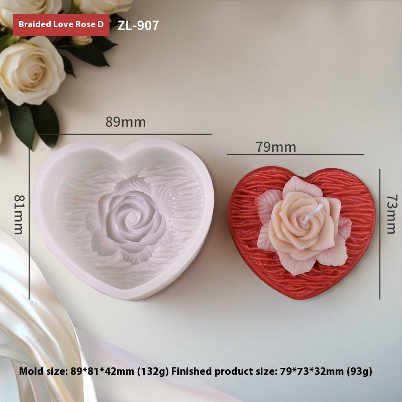 Woven Love Rose Aromatherapy Candle Mould