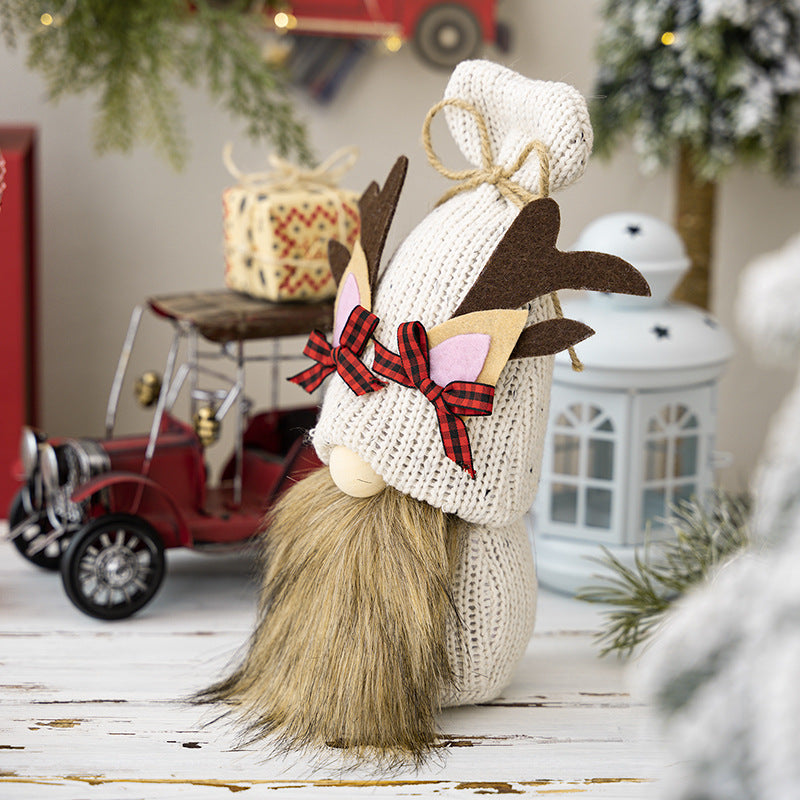 Christmas Decoration Shell Antler Hat Forest Doll