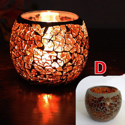 European Glass Mosaic Candle Holder Gift Ornament, candle holder, candle stick holder, glass candle holder, iron candle holder, wicker candle holder 2 piece set, candle holders, candlesticks, candle sticks, Luxury candles holders, taper candle holders, candlestick holder, Wooden Candlestick Candle Holder, Metal Candle Holders