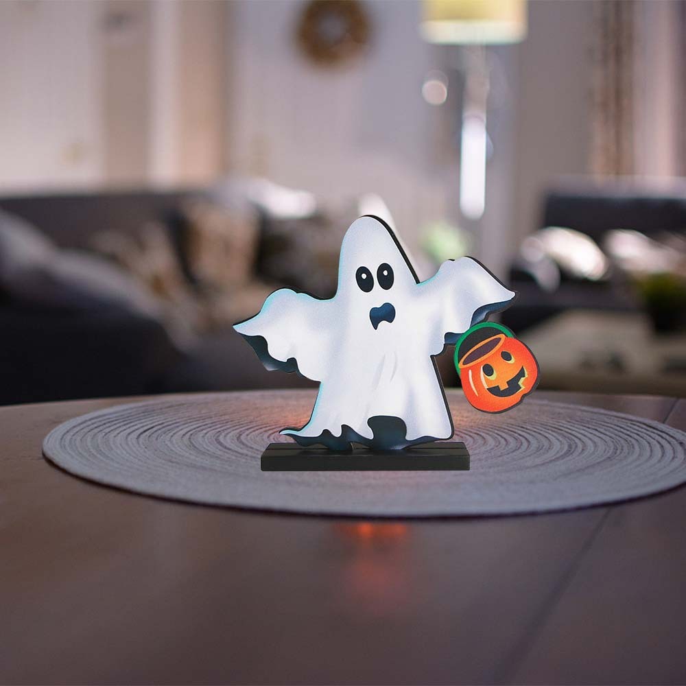 Amazon Halloween MDF House Shape Decoration Holiday Party Atmosphere Layout Wooden Decorative Crafts