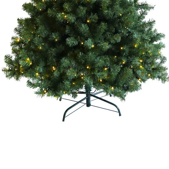 Pre-lit Christmas Tree 6ft Artificial Hinged Xmas Tree With Foldable Stand