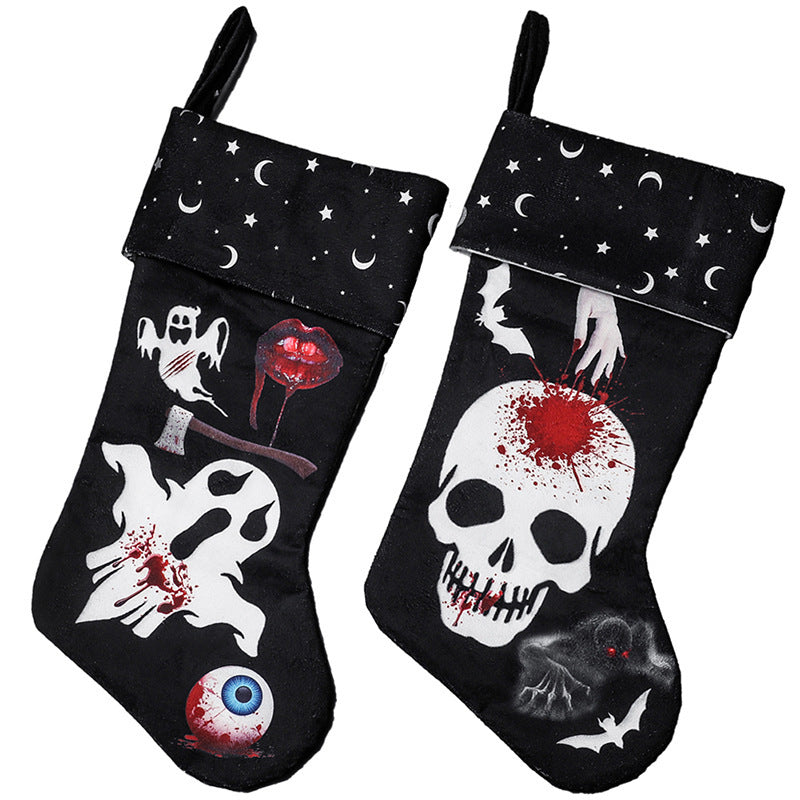 Halloween Print Socks Pendant Horror Scene Decoration