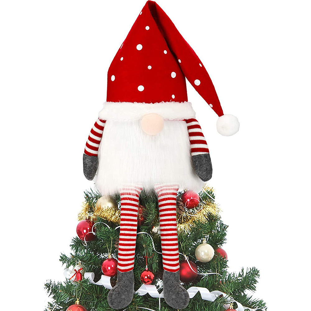 Tree Top Dress Up Christmas Tree Ornaments Red Hat Faceless Doll