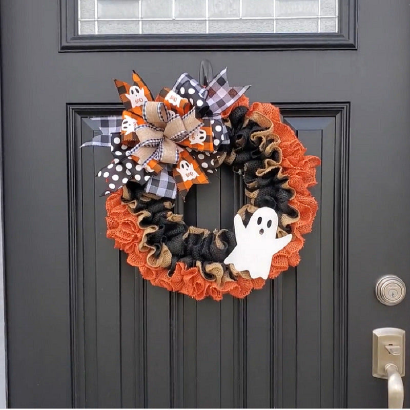 New Halloween Artificial Wreath Ribbon