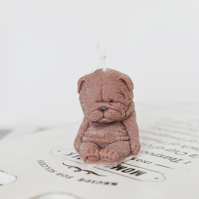 Net Red Shar Pei Dirty Dog Aromatherapy Gypsum Candle Chocolate Diffuse Stone Decoration, Geometric candle molds, Abstract candle molds, DIY candle making molds, Silicone candle molds, 