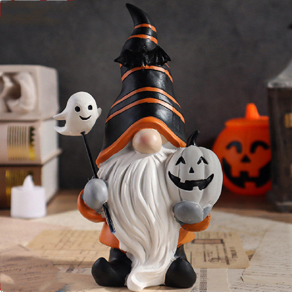 Halloween Pumpkin Elf Wizard Mini Resin Ornament, Pumpkin lanterns, Jack o Lanterns, Halloween Lights, Halloween Decoration Ornaments, Halloween inflatables, carved pumpkins, Halloween wreaths, Halloween Candles.