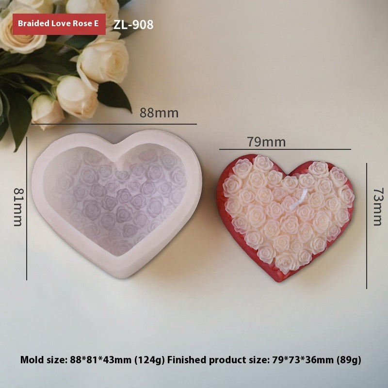 Woven Love Rose Aromatherapy Candle Mould