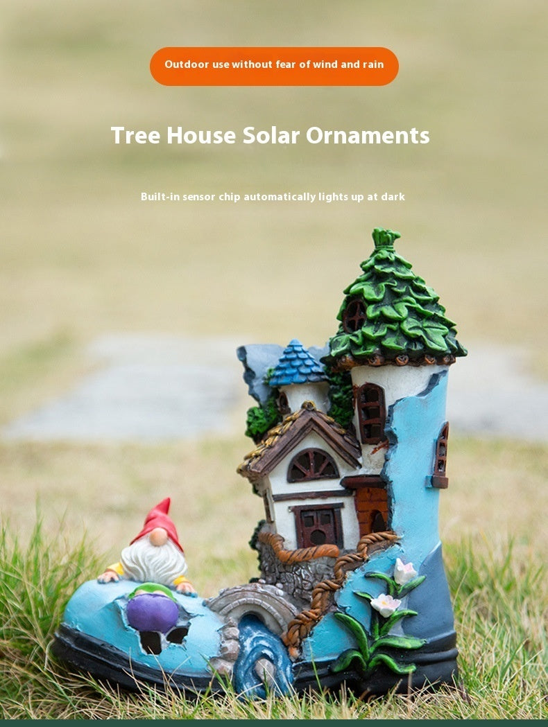 Elf Tree House Resin Solar Lamp Ornaments, Garden gnomes, Lawn gnomes, Outdoor gnomes, Yard gnomes, Ceramic gnomes, Concrete gnomes, Resin gnomes, Funny gnomes, Classic gnomes, Cute gnomes, Gnome statues, Decorative gnomes, Fantasy gnomes, Hand-painted gnomes, Whimsical gnomes, Gnome figurines, Novelty gnomes, Gnome with wheelbarrow, Gnome with mushroom, Gnome with lantern,