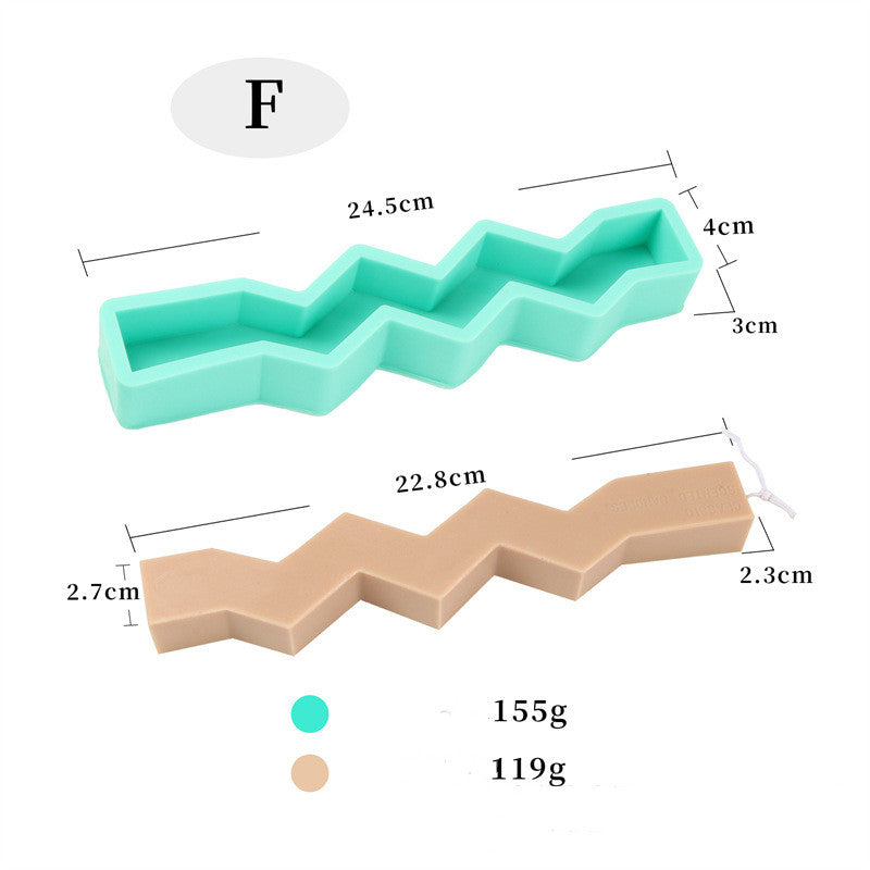 Geometric candle molds, Abstract candle molds, DIY candle making molds, Silicone candle molds,, Silicone 3D Three-dimensional Geometry Shaped Lines DIY Aromatherapy Gypsum Sheep Liquid Silicone Candle Fondant Mold