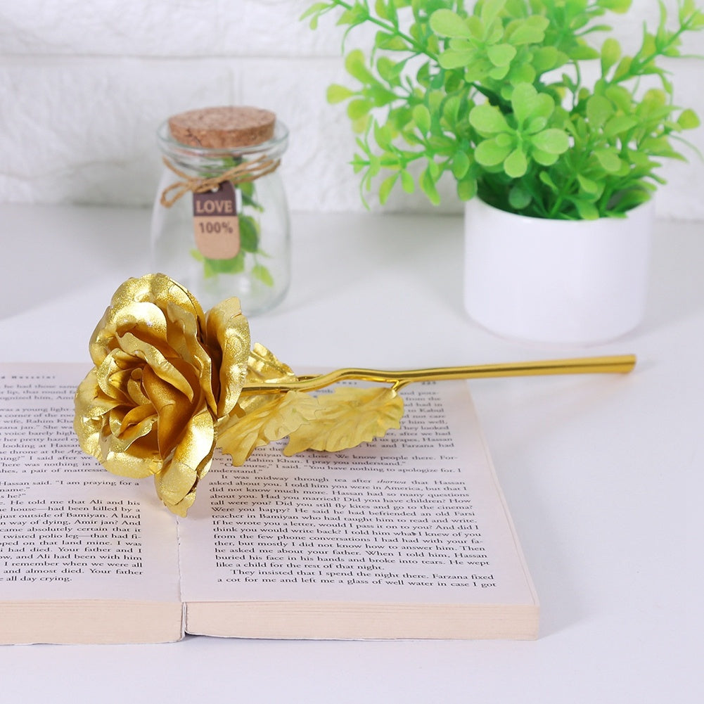 24K Gold Foil Flower Artificial Rose Valentine Day Romantic Gift for Home Table Decor(Golden), valentines day, shop valentine's day deals, valentines, valentine's day gifts, valentine day, valentines day gifts, valentines day decor, Decognomes,  valentine decoration, valentines day decoratio, valentine decor, valentines decor, valentines decorations
