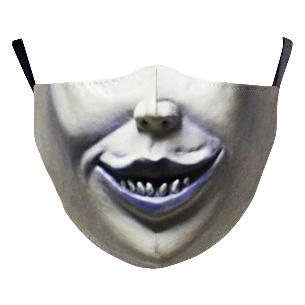 Halloween Carnival Digital Printing Funny Clown Face Double Layer Dust Mask, Halloween masks, Scary masks, Horror masks, Zombie masks, Skeleton masks, Ghost masks, Witch masks, Vampire masks, Werewolf masks, Clown masks, Monster masks, Alien masks, Animal masks, Day of the Dead masks, Masquerade masks, Full-face masks, Half-face masks, Latex masks, Silicone masks, Foam masks, LED masks, Glowing masks, 3D masks, Funny masks, Pop culture masks,
