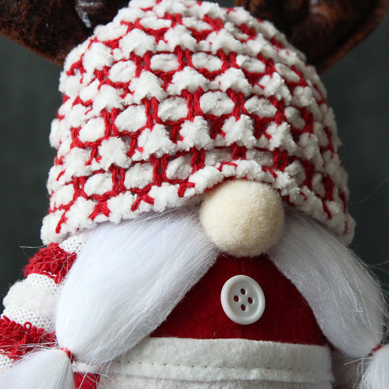 Christmas Antlers Faceless Old Man Doll