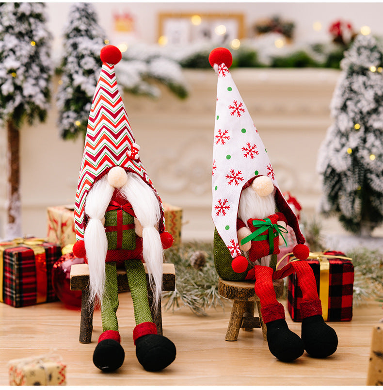 Christmas Decorations Striped Pointed Hat Doll