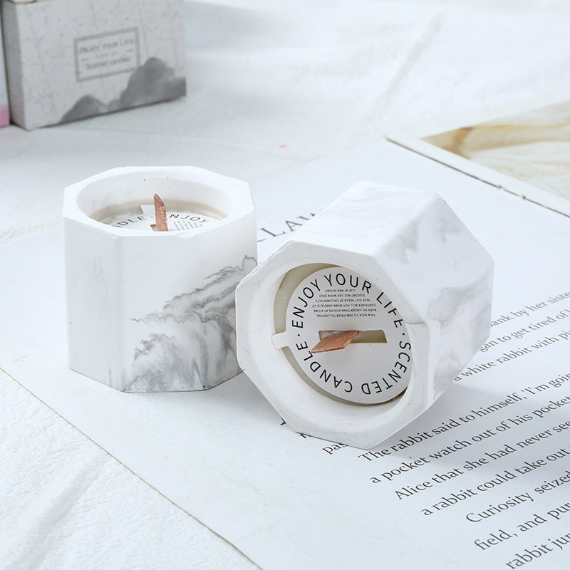 Marble Pattern Gypsum Natural Plant Household Smokeless Aromatherapy Candle