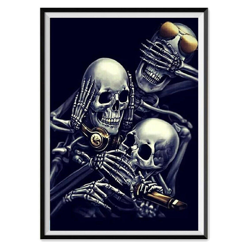 Wansheng 5D Diamond Painting Halloween Pumpkin Skull