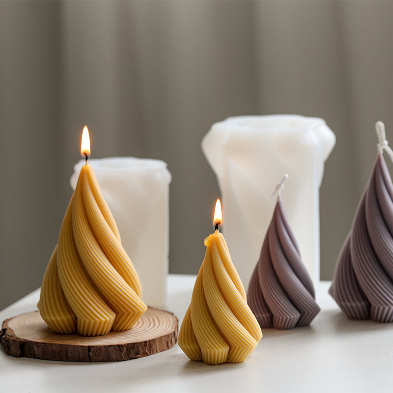 Cream Tower Shape DIY Candle Mold, Geometric candle molds, Abstract candle molds, DIY candle making molds, Silicone candle molds, 