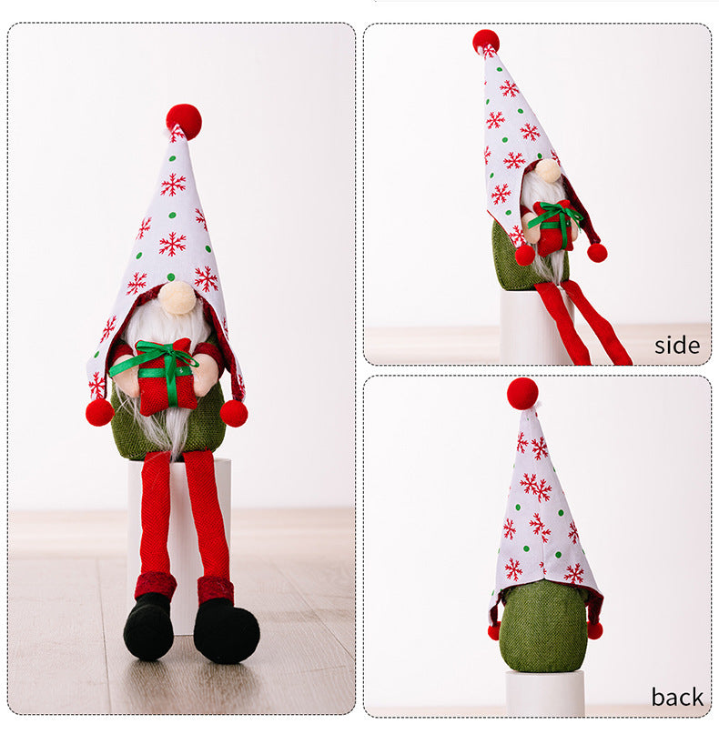 Christmas Decorations Striped Pointed Hat Doll