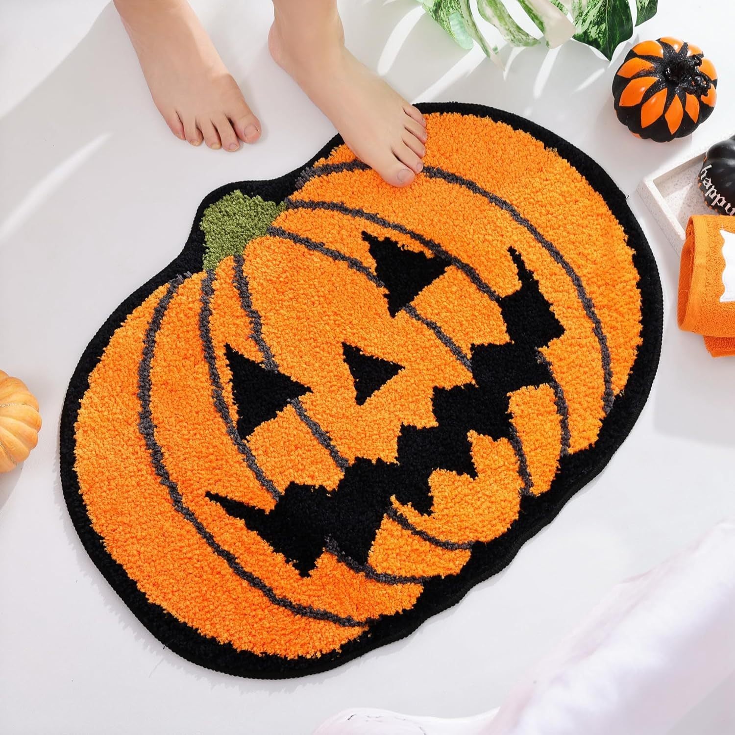 Halloween Ghost Cashmere Door Mat Absorbent Non-slip Carpet