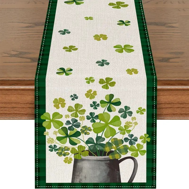 Shengpa Festival Table Runner Linen Printed Tablecloth Home, st patricks day decorations, st patricks day decor, st patrick's day decorations, st patrick day decorations, Irish Décor, irish ornaments, Decognomes, St. Patrick's Day Party Supplies, St. Patrick's Day Decorations: Shamrock, Irish & Leprechaun, St Patrick's Day Decorations table cloth