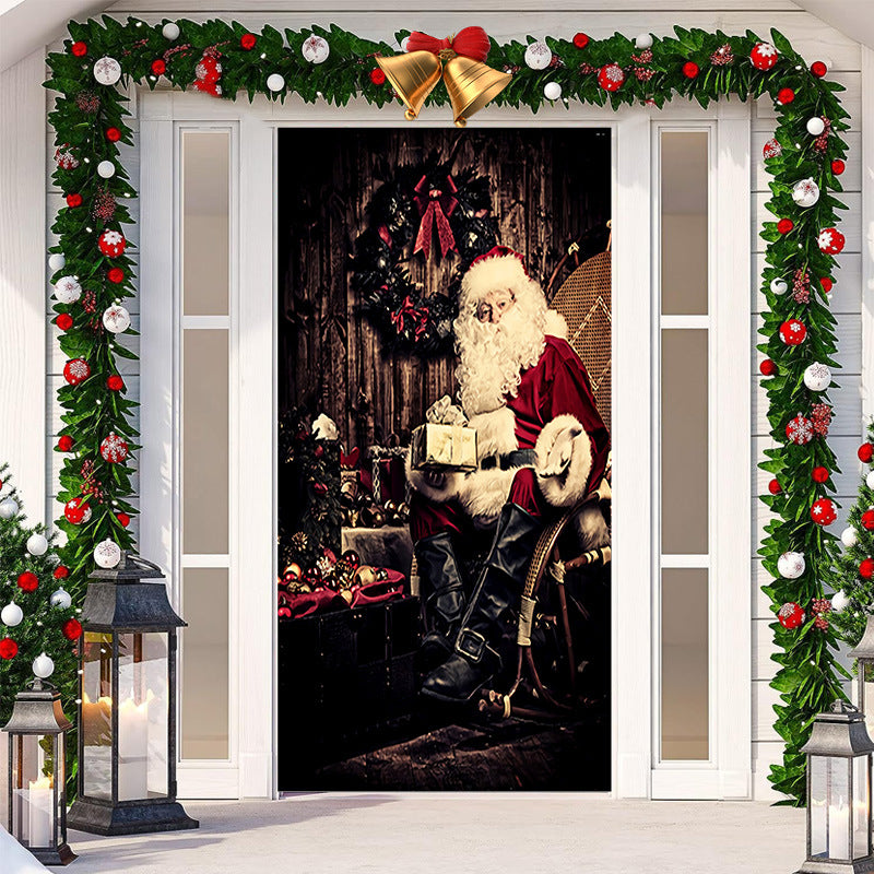 Christmas Festival Door Set Decorative Cloth, Christmas Decoration, Holiday Ornaments, Christmas Decoration Items, Christmas Outdoor Banner, Christmas festive banner