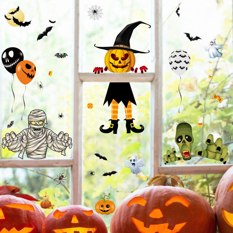 Halloween Decoration Stickers Halloween Pumpkin Lamp Spider Ghost Static Electricity, Halloween decorations items,  Halloween masks, Halloween props, Halloween animatronics, Halloween inflatables, Halloween lights, Halloween fog machines, Halloween spider webs, Halloween lanterns, Halloween banners, Halloween streamers, Halloween tableware, Halloween centerpieces, Halloween party favors, Halloween yard stakes, Halloween tombstones, Halloween candles, Halloween wreaths, Halloween garlands
