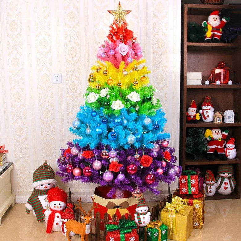 60cm Home Shopping Mall Gradient Colorful Christmas Tree, Christmas Rainbow Color tree, Christmas PVC Tree