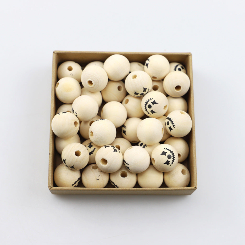 Wooden Halloween Colorful Wooden Bead Wooden Beads Pieces Accessories Crafts