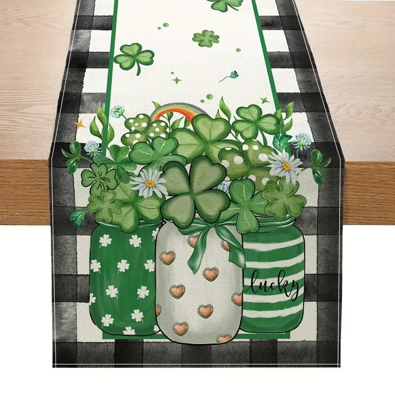 Shengpa Festival Table Runner Linen Printed Tablecloth Home, st patricks day decorations, st patricks day decor, st patrick's day decorations, st patrick day decorations, Irish Décor, irish ornaments, Decognomes, St. Patrick's Day Party Supplies, St. Patrick's Day Decorations: Shamrock, Irish & Leprechaun, St Patrick's Day Decorations table cloth