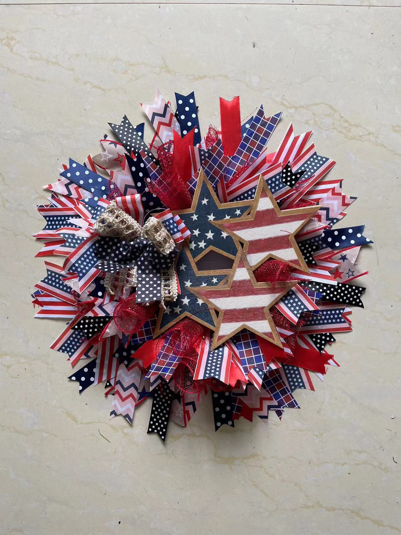 Independence Day Wreath National Flag Front Door Decoration, July 4th outdoor decorations, 4th of July decorations, American flag decorations, Patriotic decorations, Red, white and blue decorations, July 4th wreaths, July 4th garlands, July 4th centerpieces