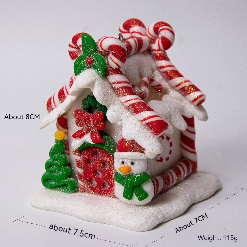 Polymer Clay Christmas Small House LED Luminous