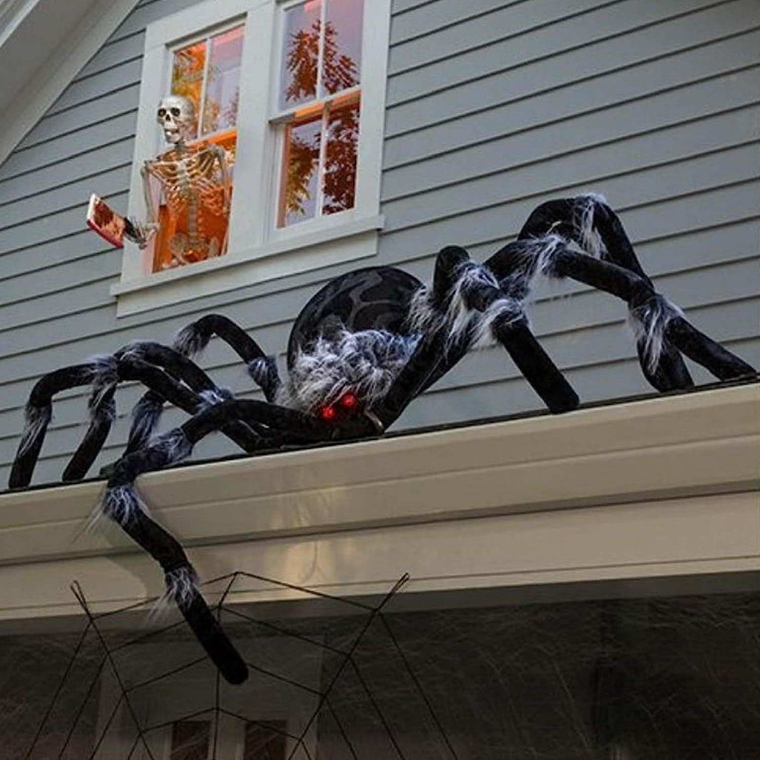 Halloween Decoration Simulation Plush Spider, Halloween decorations items, Halloween costumes, Halloween masks, Halloween props, Halloween animatronics, Halloween inflatables, Halloween lights, Halloween fog machines, Halloween spider webs, Halloween lanterns, Halloween banners, Halloween streamers, Halloween tableware, Halloween centerpieces, Halloween party favors, Halloween yard stakes, Halloween tombstones, Halloween candles, Halloween wreaths, Halloween garlands
