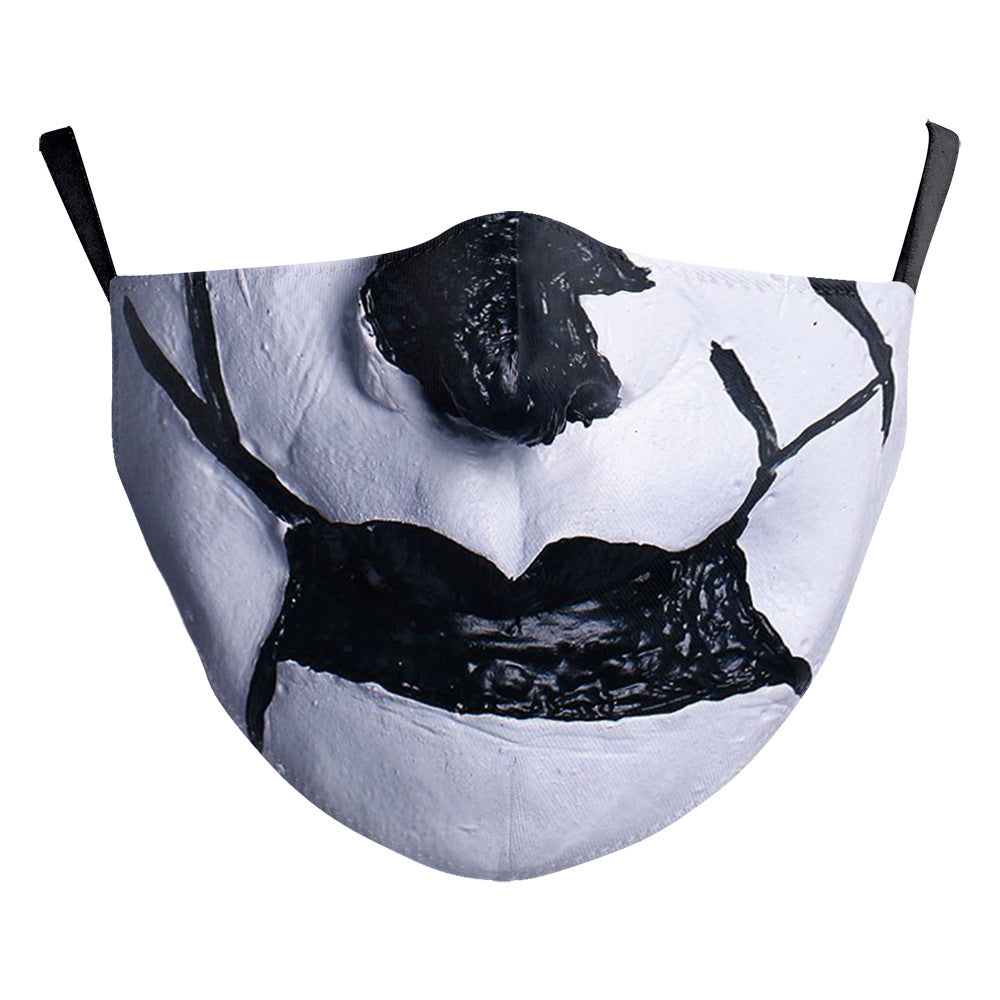 Halloween Digital Printing Funny Face Double-layer Dust Mask