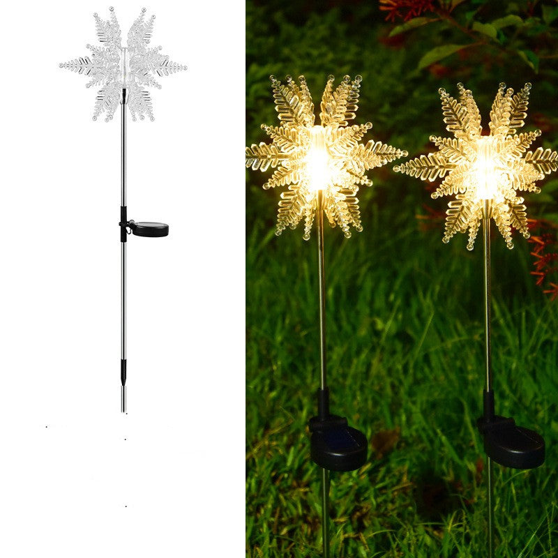 Christmas Lawn lamp, Christms LED Solar Snowflake Light Outdoor Waterproof