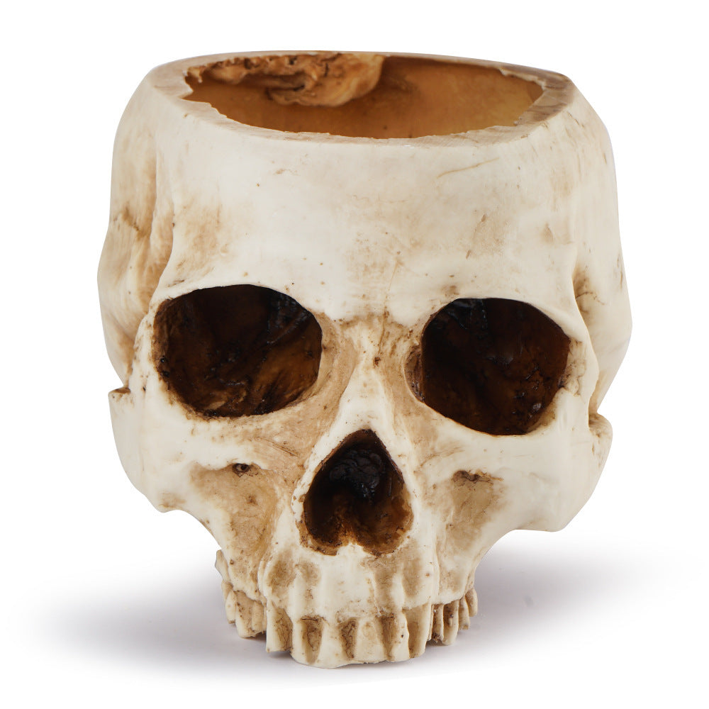 Resin Skull Flower Pot Halloween Props