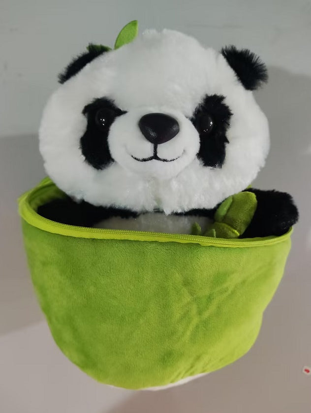 Simulated Bamboo Tube Flower Panda Pillow Stuffed Animals, stuffed animals, weighted stuffed animal, stuffed animal​, highland cow stuffed animal, Plush Toys, Soft Toys, Teddy Bear, plush​, plushies, Decognomes, Plush doll