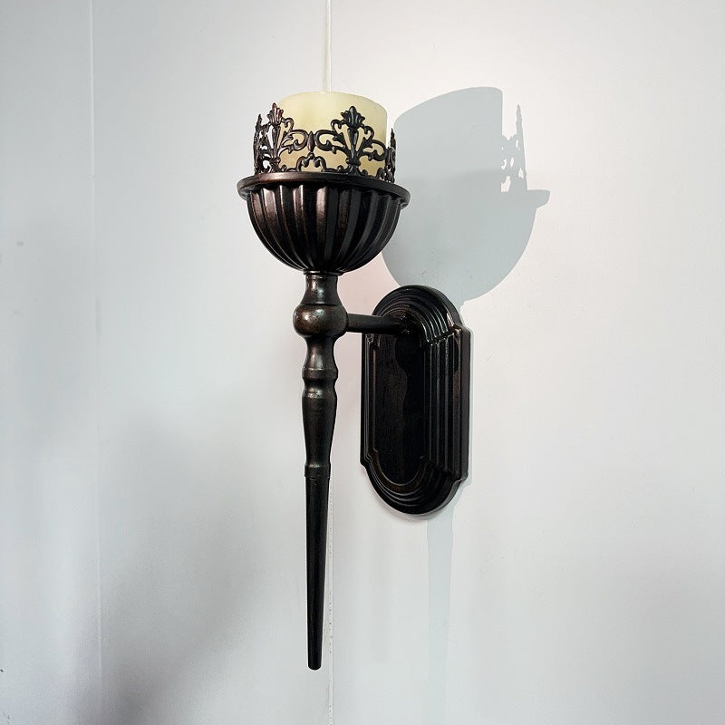 Black Wrought Iron Candle Cup Hanging Decoration Home Hotel Decoration Wall Hanging Decoration