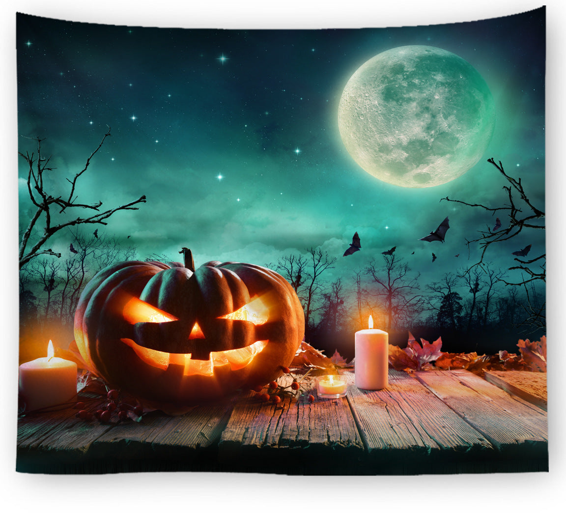 Hot Sale Decorative Cloth Halloween Print Tapestry,  Pumpkin lanterns, Jack o Lanterns, Halloween Lights, Halloween Decoration Ornaments, Halloween inflatables, carved pumpkins, Halloween wreaths, Halloween Candles.