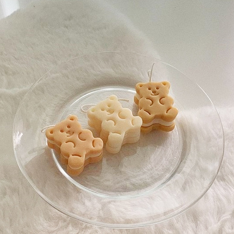 Toast Bread Bear Sandwich Biscuit Aromatherapy Candle Mould