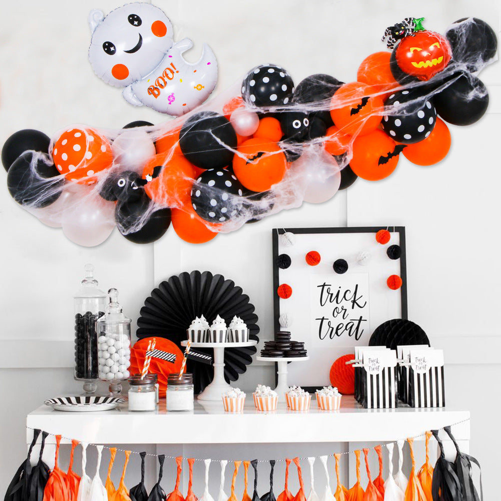 Halloween Pumpkin Theme Balloon Chain Party Decoration Supplies Halloween Balloon Set