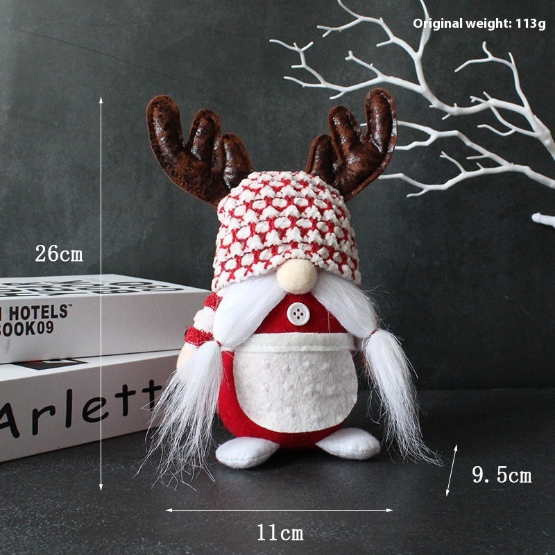 Christmas Antlers Faceless Old Man Doll