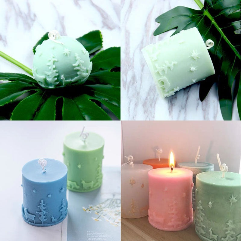 Christmas Style Relief Expansion Aromatherapy Gypsum 3D Cylindrical Ball Shape, Silicone candle molds, Christmas tree candle molds, Halloween pumpkin candle molds, Easter egg candle molds, Animal candle molds, Sea creature candle molds, Fruit candle molds, Geometric candle molds, Abstract candle molds, DIY candle making molds,