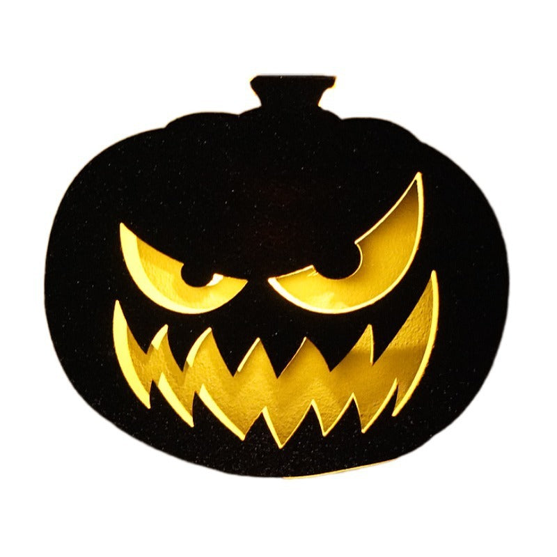 New Paper Halloween Decoration Electronic Lighting Chain Led Party Atmosphere Haunted House Props Pumpkin Shape