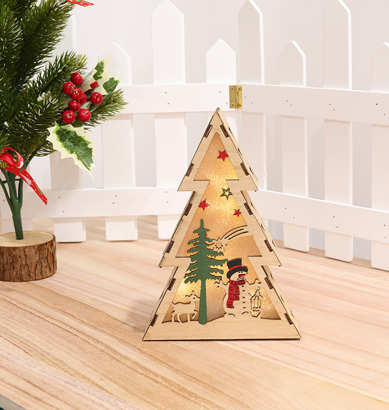 Christmas Wooden Luminous Decorative Ornaments With Lights, Christmas Wooden Luminous Decorative Ornaments With Lights, Christmas Decoration ornaments, Christmas Wooden Ornaments, Christmas Lights OrnamentsTriangle with lights of Santa Claus, triangle with Lights of Christmas snowman, triangle with Lights of Christmas deer