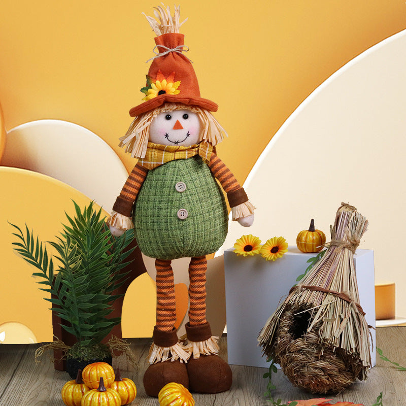 Thanksgiving Harvest Season Decorations Maple Leaf Sunflower Straw Hat Decoration