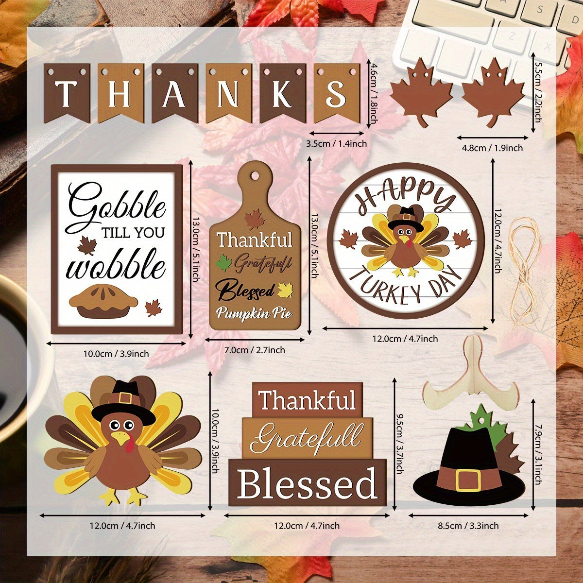 14-piece Wooden Layered Tray Decorative Sign,  Harvest decorations, Fall wreaths, Fall garlands, Fall centerpieces, Cornucopia decorations, Pumpkins decorations, Gourds decorations, Scarecrow decorations, Hay bales decorations, Leaves decorations, Acorns decorations, Apples decorations, Harvest table runners, Harvest tablecloths, Fall lights, Fall candleholders, Fall wall art, Fall throw pillows, Fall home decor, Fall seasonal items,
