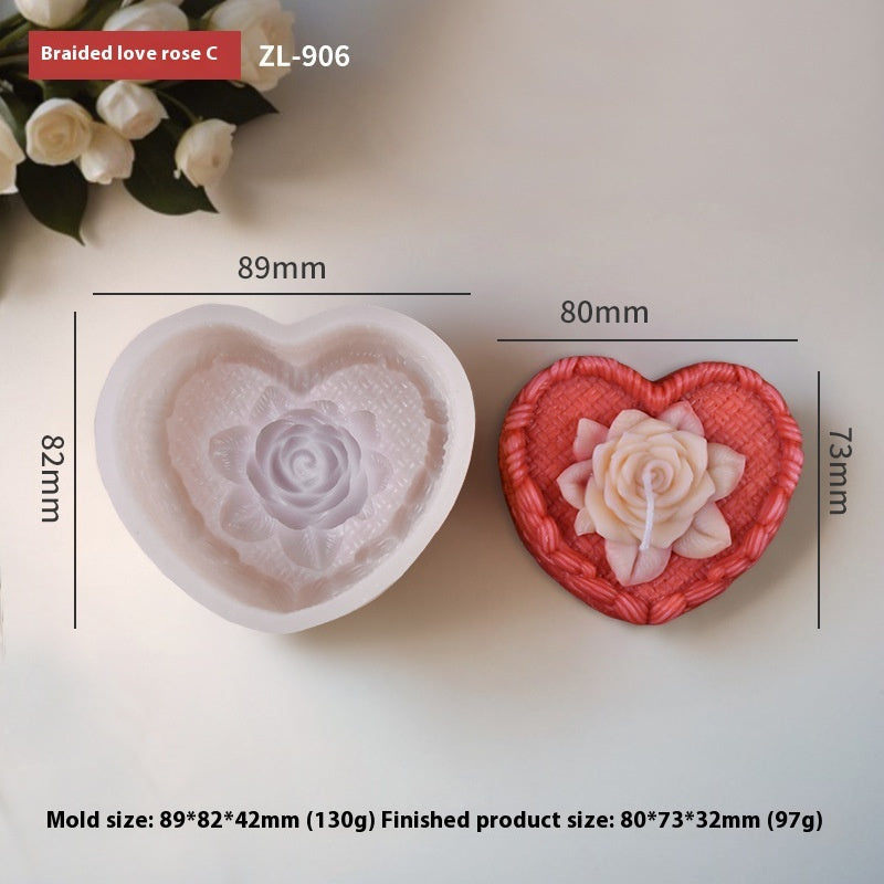 Woven Love Rose Aromatherapy Candle Mould