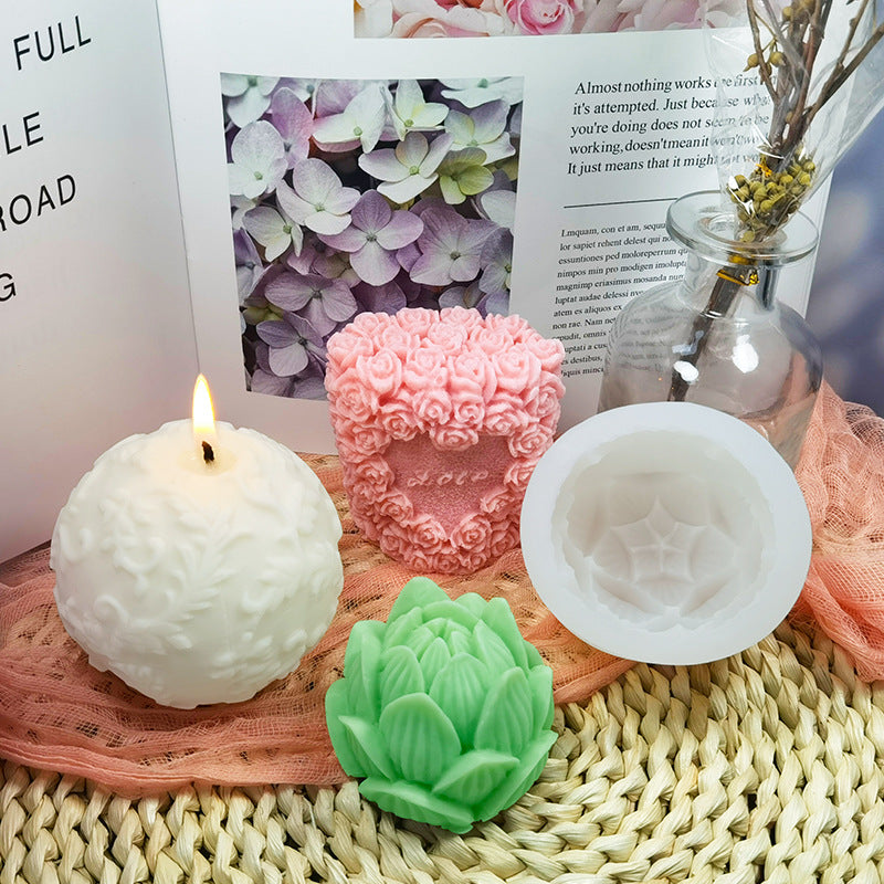 Aromatherapy Candle Handmade Soap Mold DIY Decoration, Geometric candle molds, Abstract candle molds, DIY candle making molds, Silicone candle molds