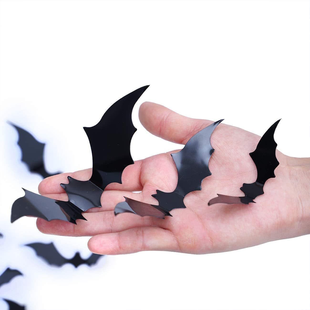 Halloween Decorative Wall Black Stickers Three-dimensional Bat Holiday Party