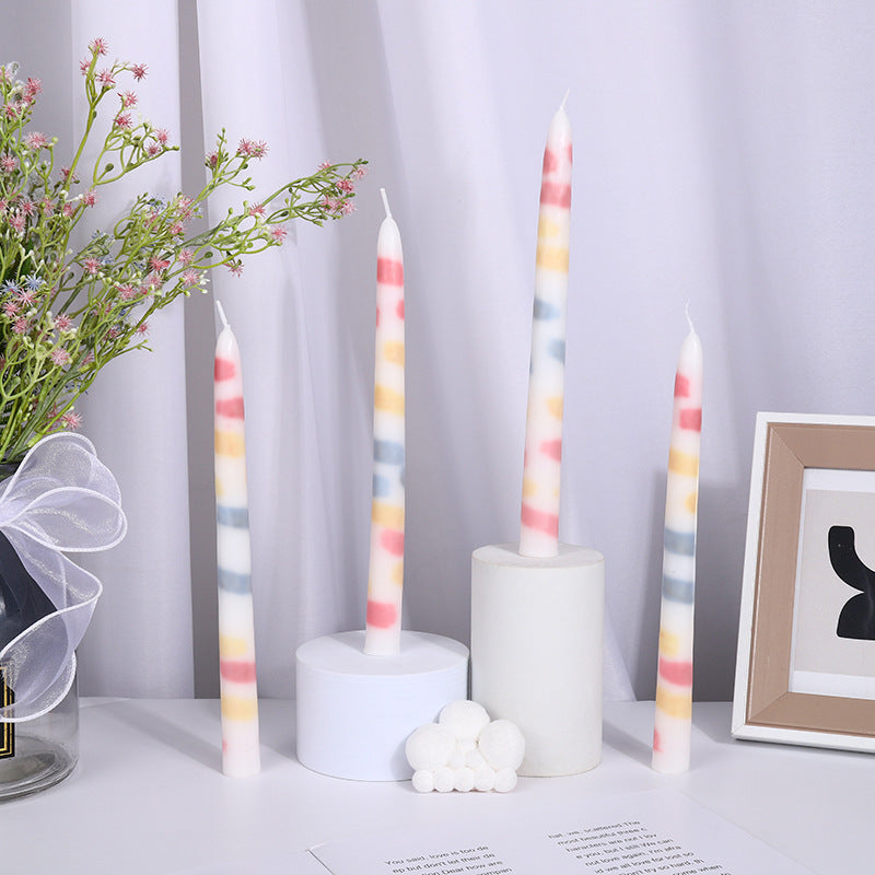 Watercolor Candle Long Brush Holder Candlestick Candle